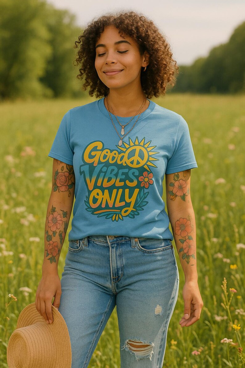 Good Vibes Only Unisex Softstyle T-Shirt, Positive Message Tee, Casual Wear, Gift for Friends, Summer Fashion, Eco-Friendly T-Shirt image 2