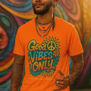 Good Vibes Only Unisex Softstyle T-Shirt, Positive Message Tee, Casual Wear, Gift for Friends, Summer Fashion, Eco-Friendly T-Shirt image 3