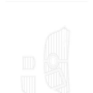 Puede incluir: Un juego de almohadillas blancas para plataforma de baño para un barco Sea Ray 200 220 Select. El juego incluye múltiples piezas con patrones ranurados y rayados. El texto "Sea Ray" es visible.