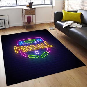 Pinball, Pinball Playfield Rugs, Pinball Rug,Pinball Game Room Rug,Kids Room Rug,Pinball Decor Rug,Game Room Rug, Gaming Rug,Pinball Art Rug