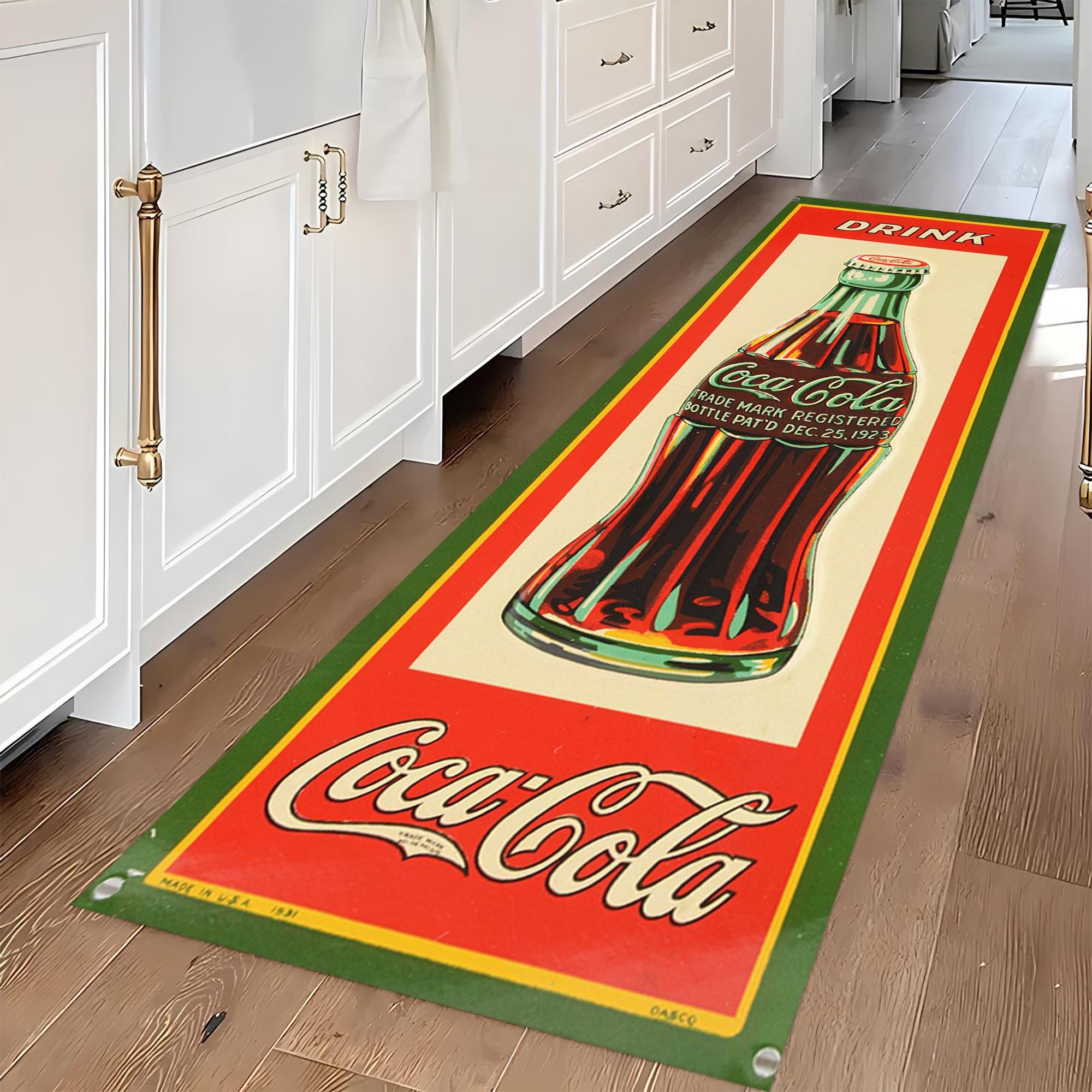 COCA COLA ヴィンテージラグ Amazon | コカコーラ ラグ カーペット 洗える ラグマット 滑り止め付