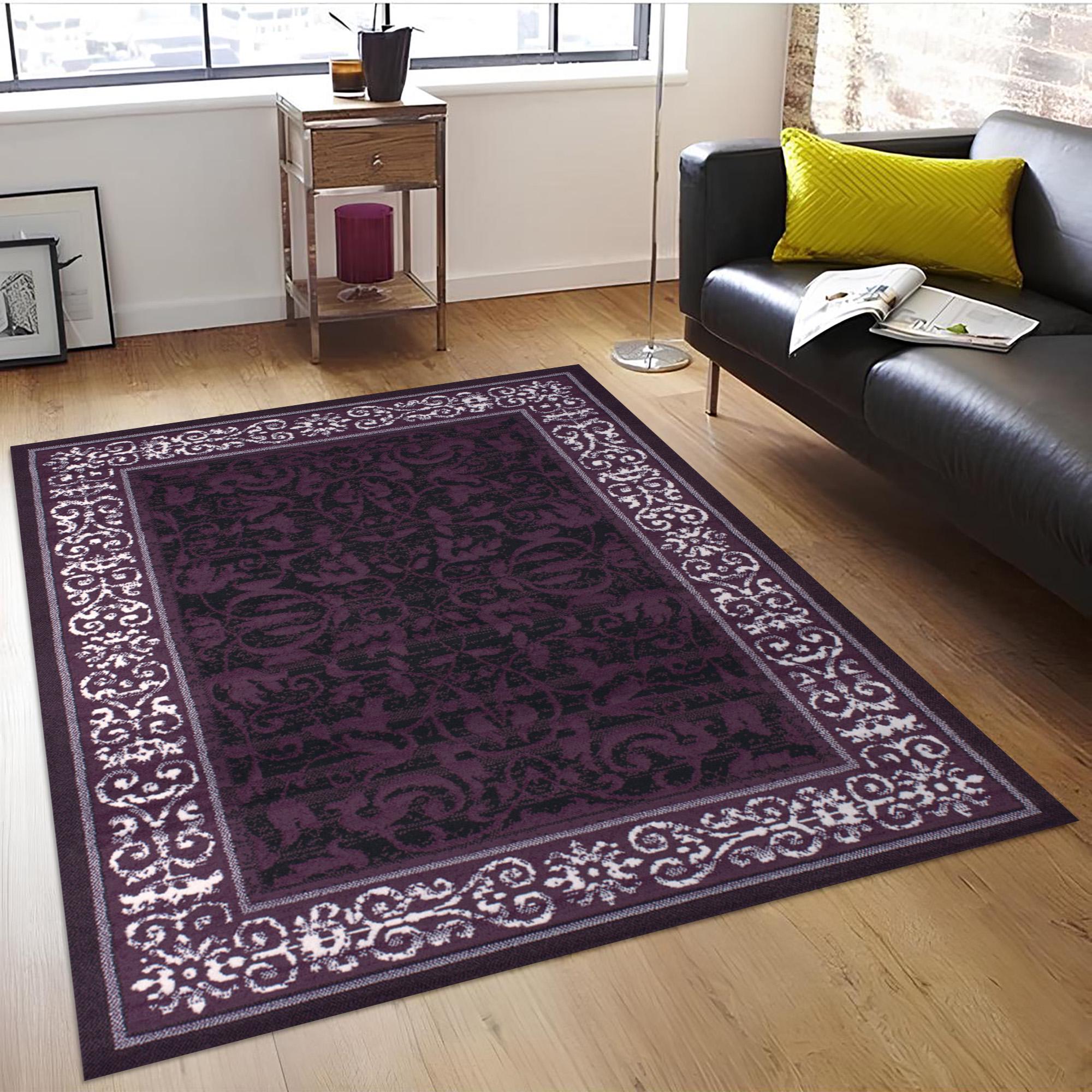 Black and Purple Art Rug: 3D Digital Print Home Decor - Etsy