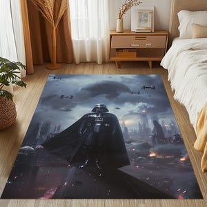 Gray Star Wars Rug: 3D Print, Non-Slip Cotton Base