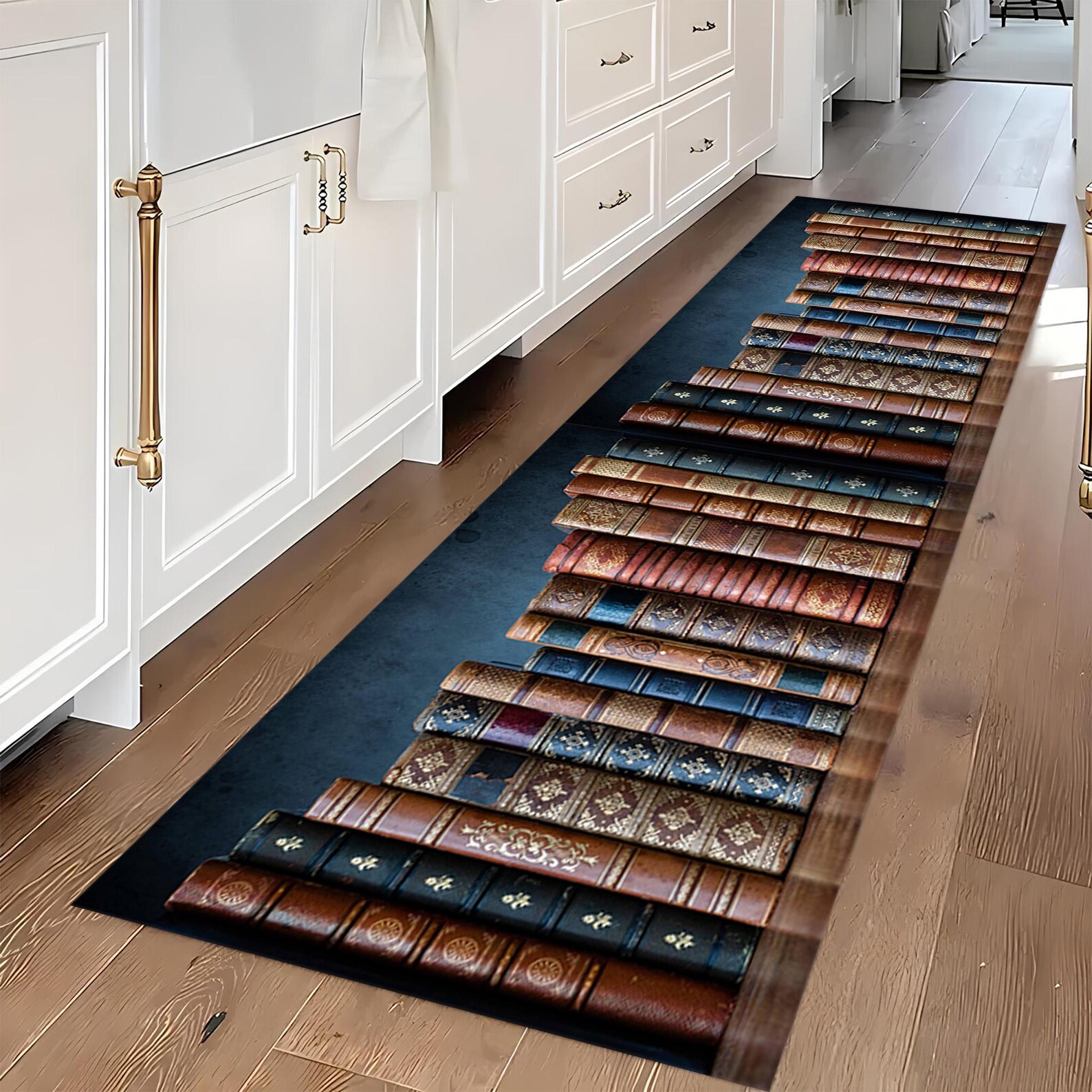 Bookshelf Runner Rug: Washable Library Photo Hallway Rug - Etsy