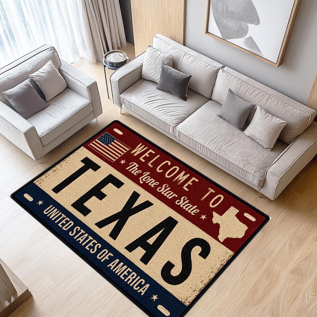 Texas Area Rug - Etsy