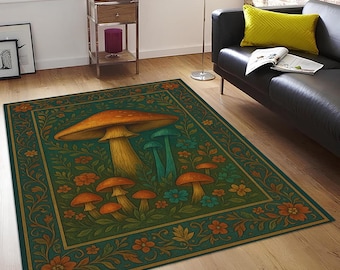 Mushroom Rug: Whimsical Forest Kids Playroom Carpet