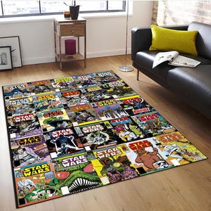 Star Wars Comic Book Rug: Colorful Patterned Home Decor