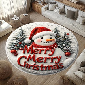 Beautiful Snowman Rug, Xmas Round Rug, Christmas Rug, Snowman  Christmas Rug, Christmas Round Rug,Snowman Round Rug,Christmas Decoration Rug
