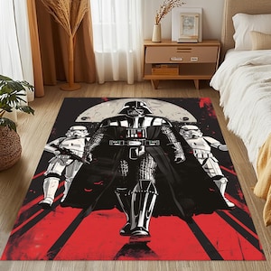 Star Wars Rug: Red & Black Patterned Design, Boy&#39;s Room Decor