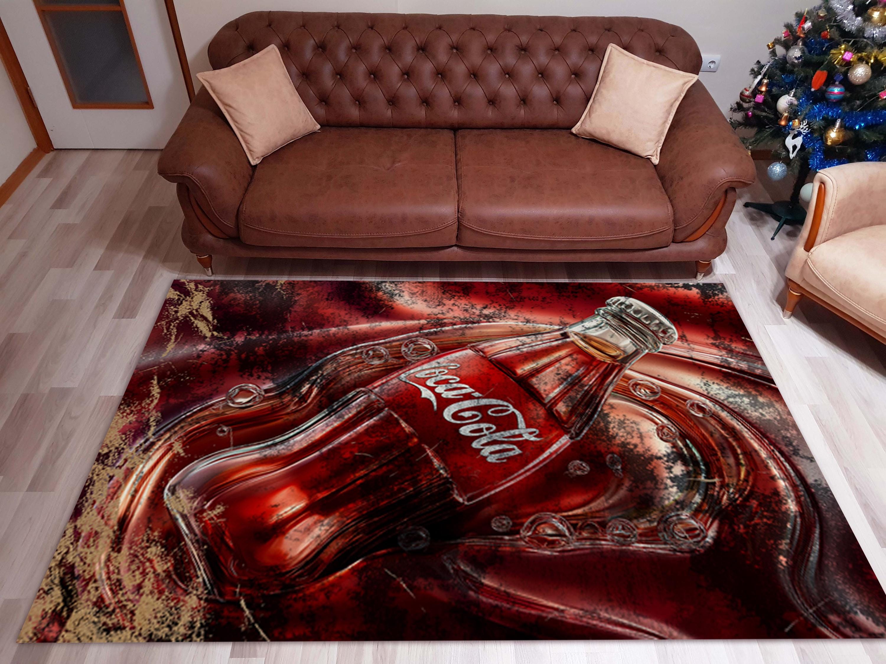 COCA COLA ヴィンテージラグ レトロなコカコーララグ：滑り止め加工のコカコーラカーペット - Etsy 日本