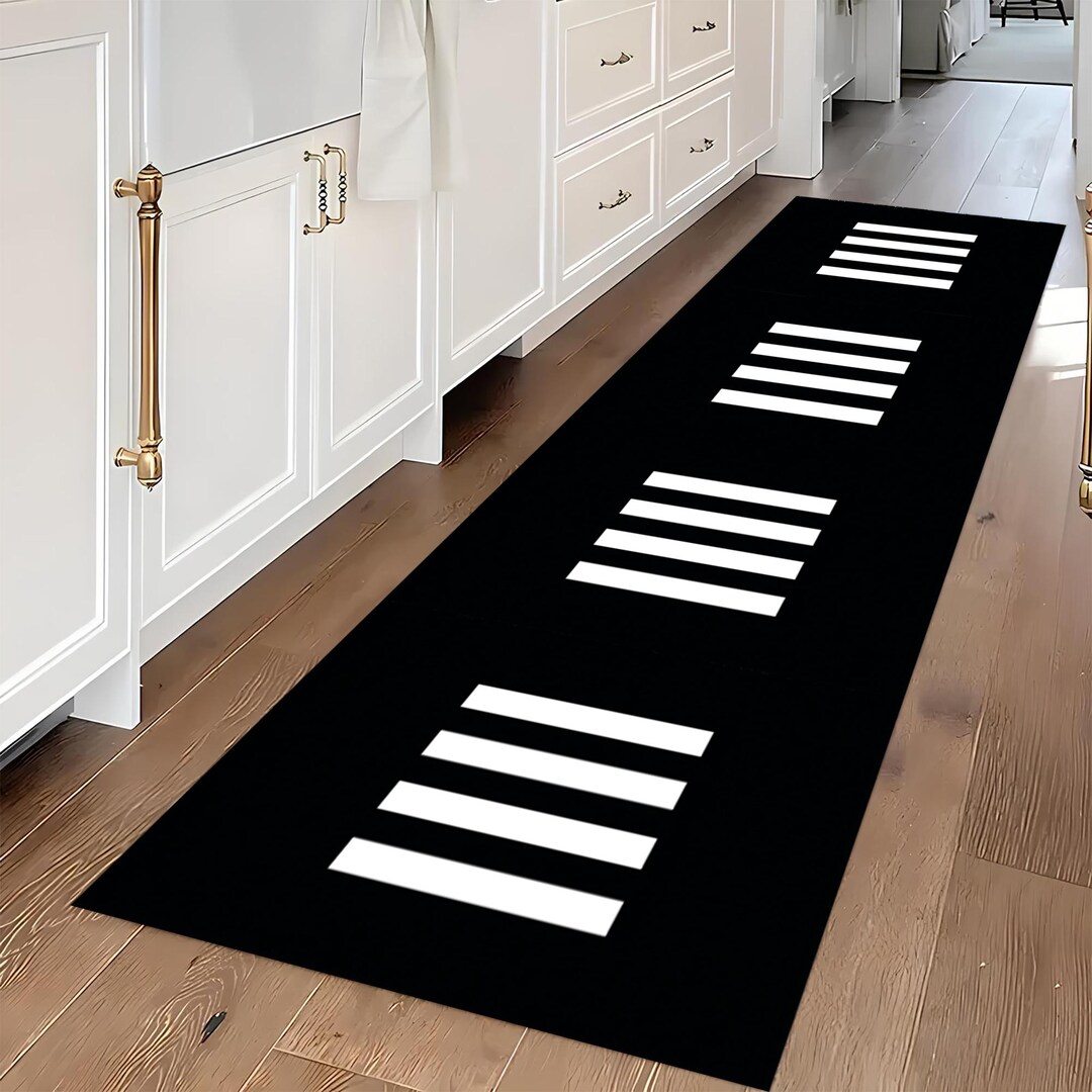 Black And White Washable Rugnull