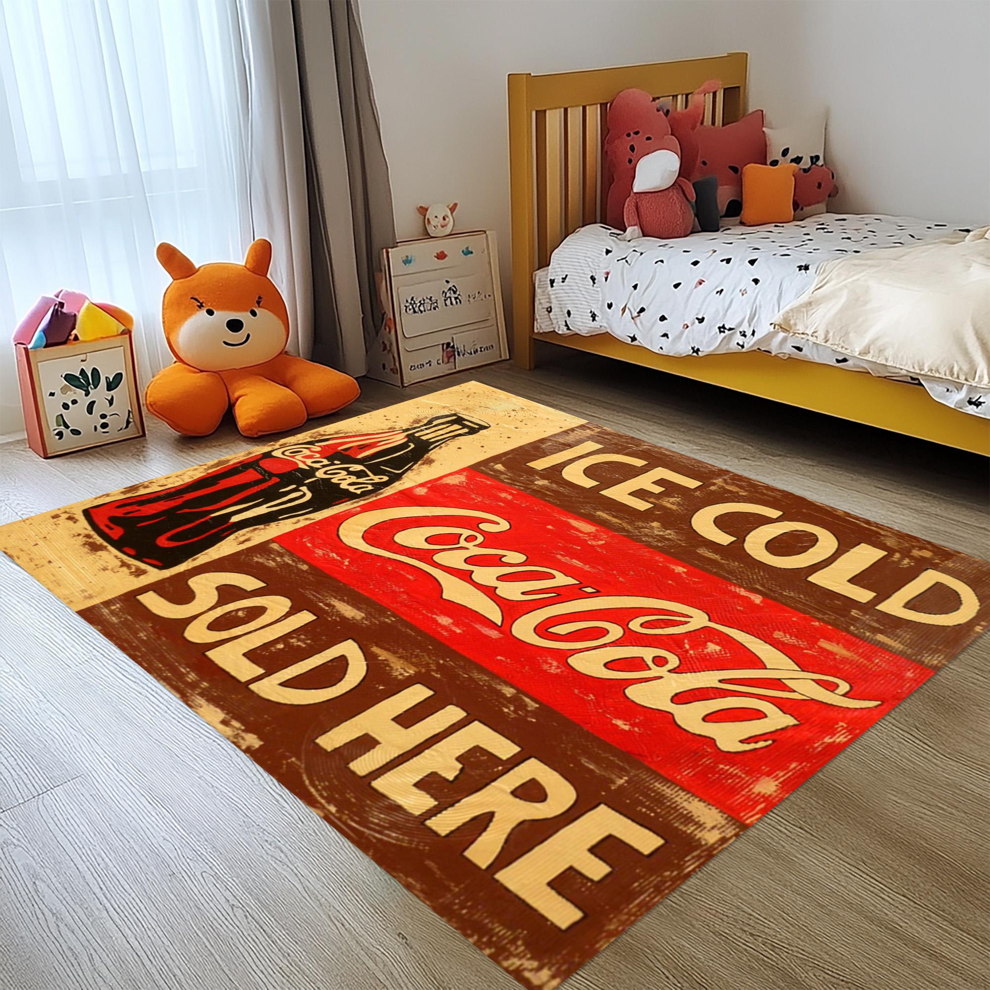 Coca Cola Retro Rug: Washable, Non-slip Coke Carpet - Etsy