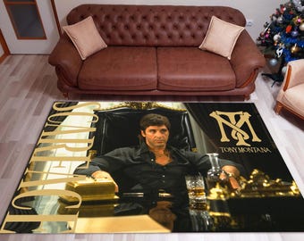 Scarface Rug: Tony Montana Art, Movie Fan Decor