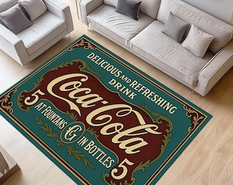 Coca Cola Cherry Rug: Purple Coke, Vintage Decor - Etsy