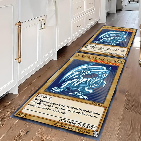 Blue Eyes White Dragon Rug: Dragon Design Runner - Etsy