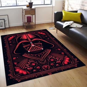 Red & Black Star Wars Rug: Velvet Soft, Non-Slip Cotton Base