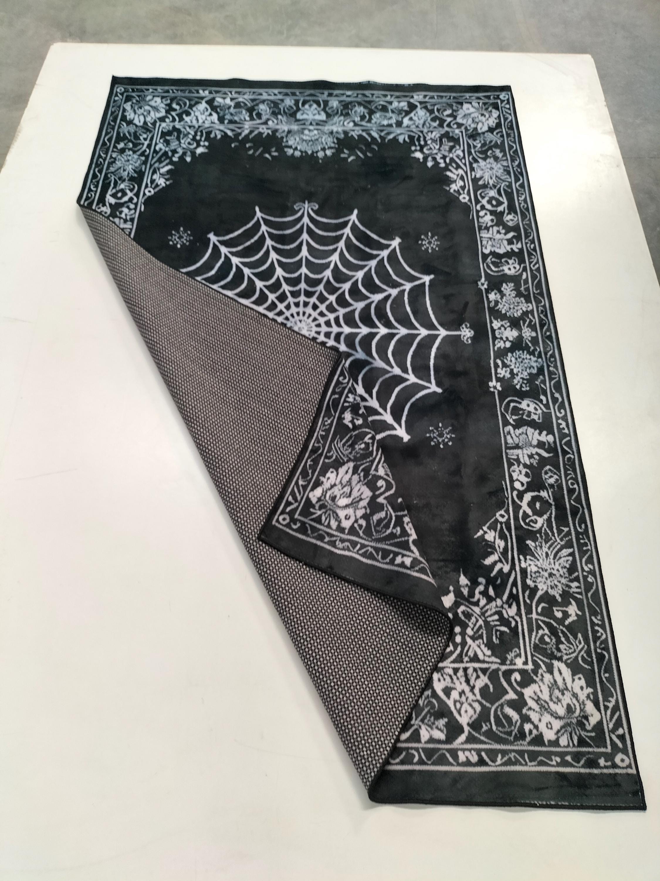 Black Spiderweb Velvet Rug: Gothic Home Decor - Etsy