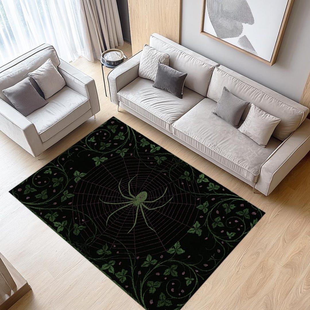 Spider Web Rug,spider Rug, Gothic Spider Rug, Halloween Decor Rug,dark ...