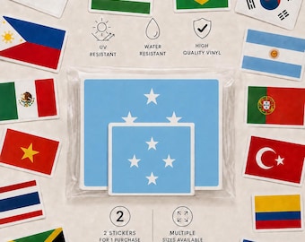 Micronesia Flag Sticker set | Water resistant Vinyl (Multiple Sizes)