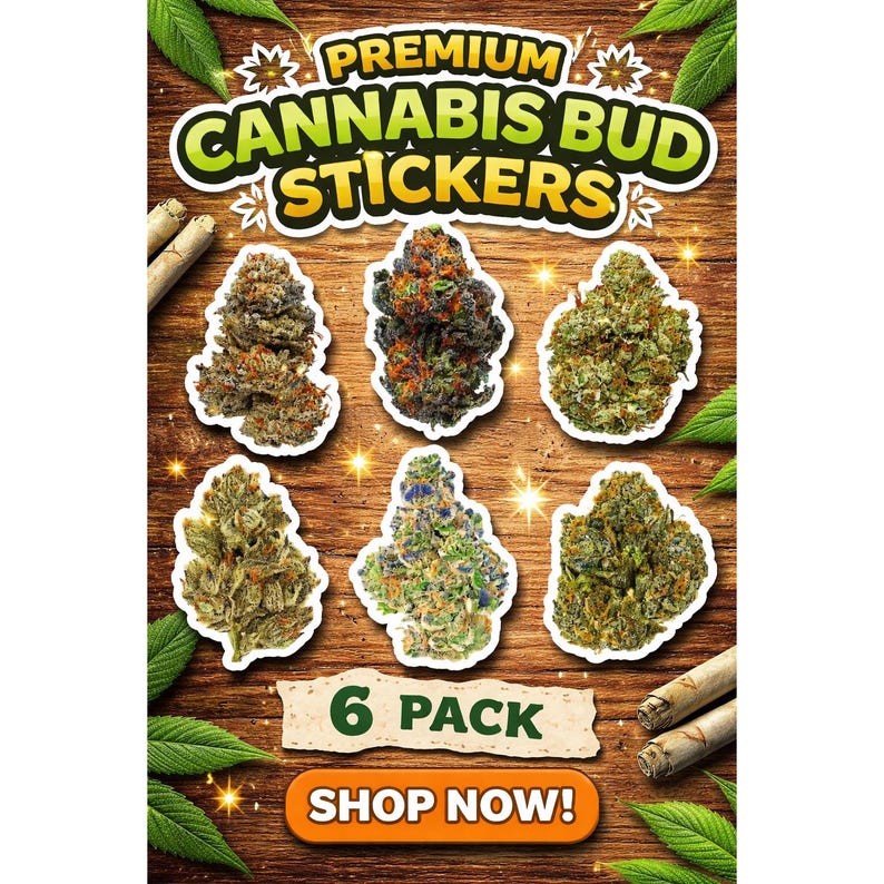 6 Pc Weed Nug Sticker Set | 420 Stickers - Etsy