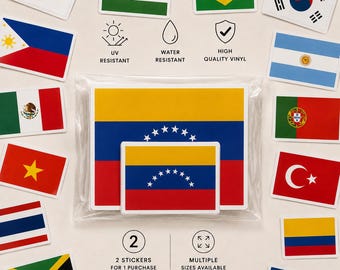 Venezuelan Flag Sticker set | Water resistant Vinyl (Multiple Sizes)