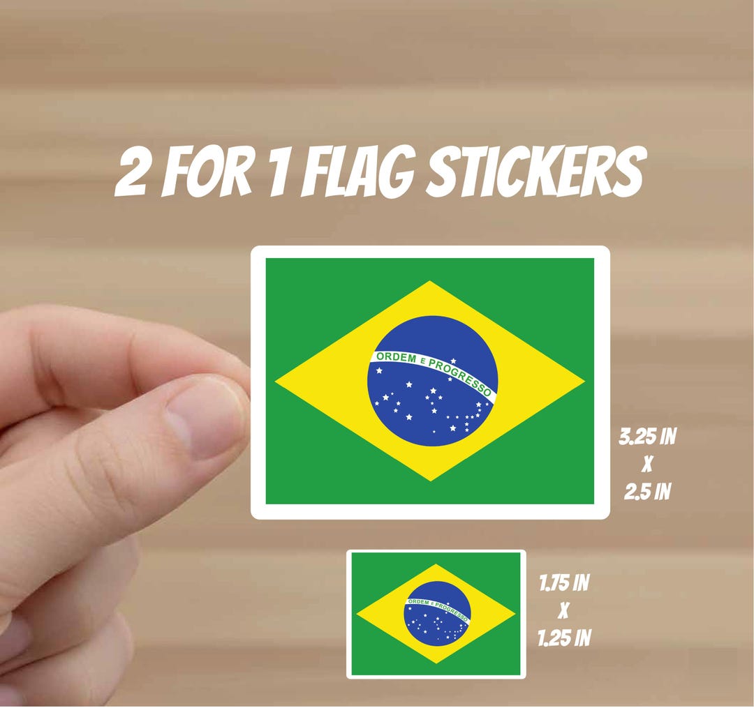 Brazil Flag Stickers | 2-piece Decal Set (various Sizes) - Etsy