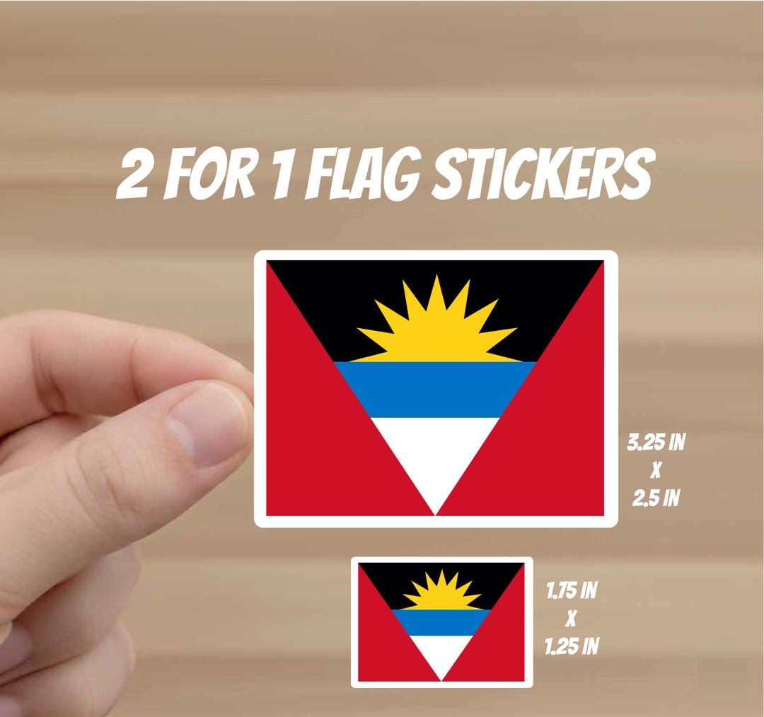 Antigua and Barbuda Flag Stickers | 2-piece Decal Set (various Sizes ...