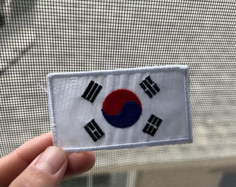 韓国国旗アイロンプリント 2枚セット 生地用 洗濯機洗い可能 韓国国旗