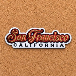Écusson thermocollant San Francisco | Écusson SF pressé à chaud pour chapeaux, pulls, vestes, chemises, cabas et plus encore.