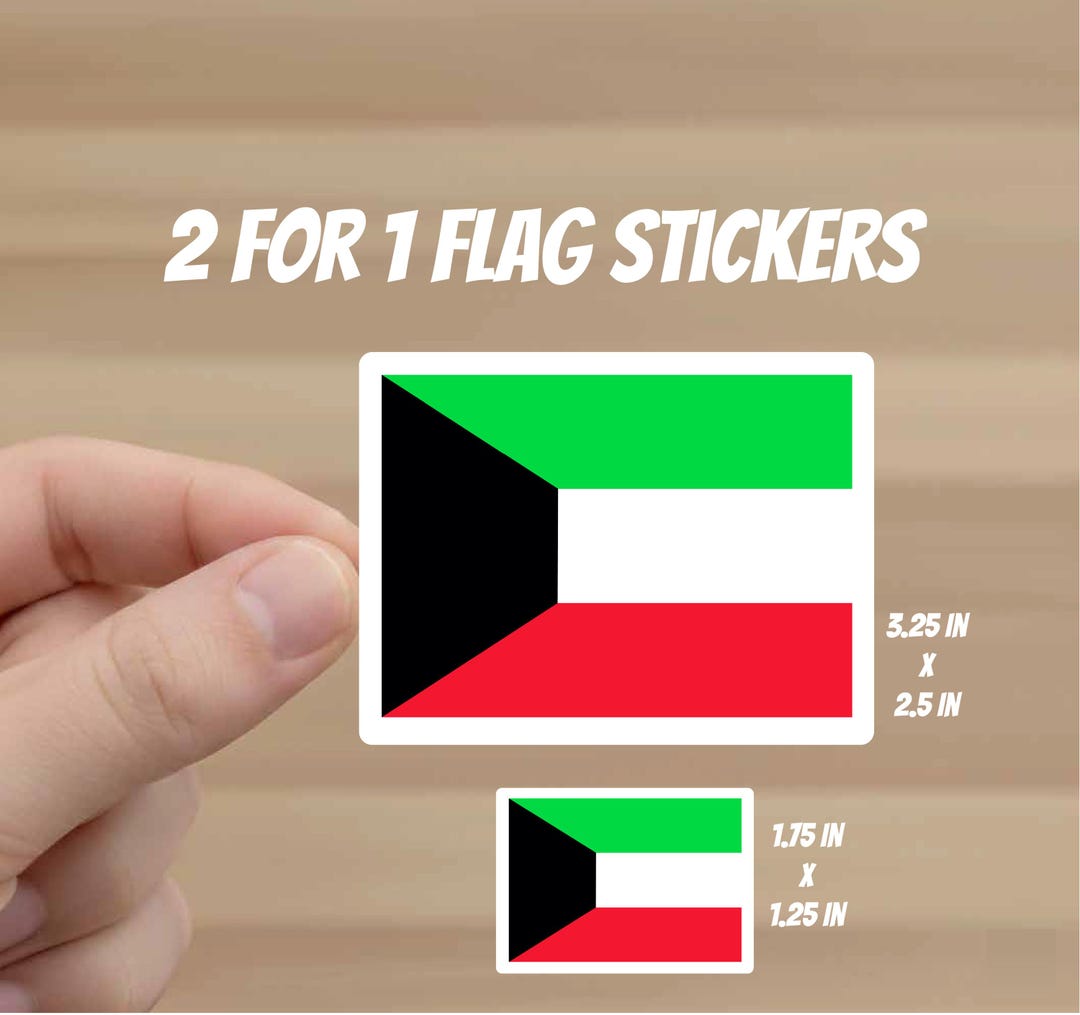 Kuwait Sticker Kuwait Flag Stickers | 2-piece Decal Set (various Sizes) - Etsy