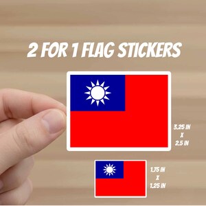 Taiwans flaggklistermärken | 2-delat dekalset (olika storlekar)