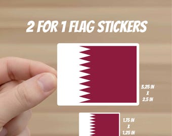 Klistermärken med Qatars flagga | 2-delat dekalset (olika storlekar)