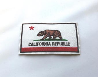 California State Flag Iron-On Patch | Flag of California State Patch for Hats, Sweaters, Jackets, Tote Bags and more