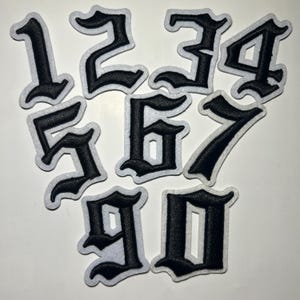 Big Number 0-9 Iron on Patches | Heat pressed Number patch for hats, sweaters, jackets, shirts, Totes and more. (3 Inches Tall)
