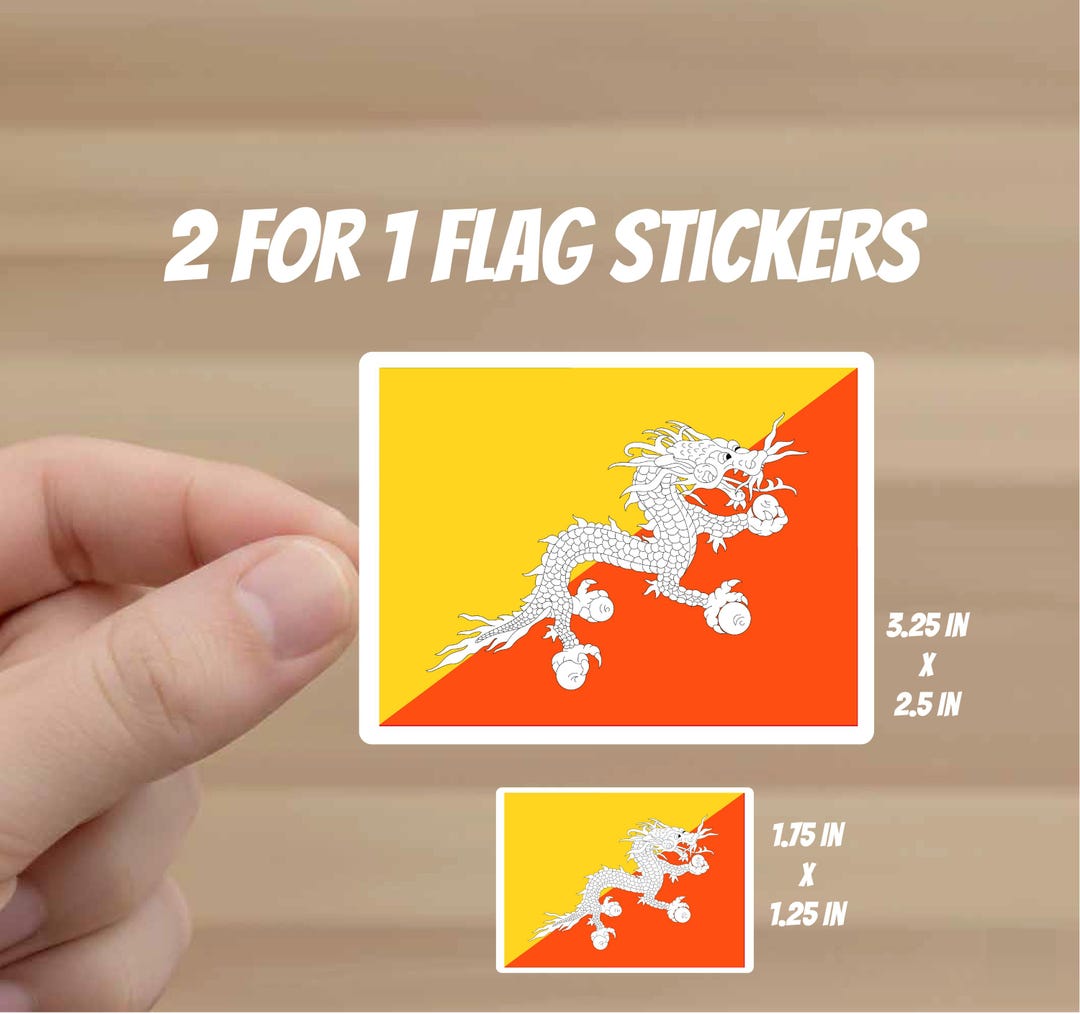 Bhutan Flag Stickers | -piece Decal Set (various Sizes) - Etsy