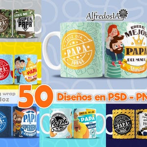 50 diseños dia del padre ,50 diseños en PSD-png,dia del padre,papá,mug,digital design,dad
