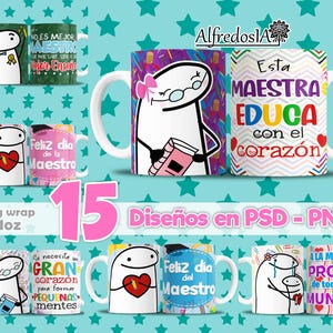 15 disegni di cartoni animati per la festa dell'insegnante, 15 disegni PSD - PNG, disegni digitali, 11 once, vintage, insegnante, festa dell'insegnante