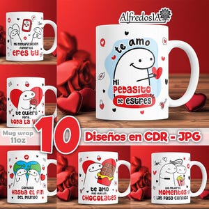 10 diseños caricatura san valentin ,10 diseños en CDR - JPG ,diseños digitales, designs,san valentin,11oz,amor,flor,amor