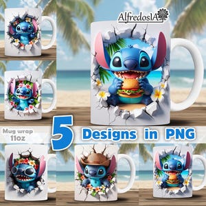 5 つの 3D デジタル漫画デザイン、5 つの PNG デザイン、昇華ラップマグ、デジタル デザイン、クラシック漫画、11 オンス、ジッパー スタイルのテンプレート、ヴィンテージ