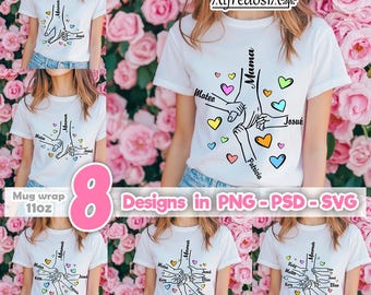 8 designs Mother&#39;s Day, 8 designs in PSD-SVg-PDF-PNG, digital designs, mom, t-shirts, vintage, mother&#39;s day, t-shirt