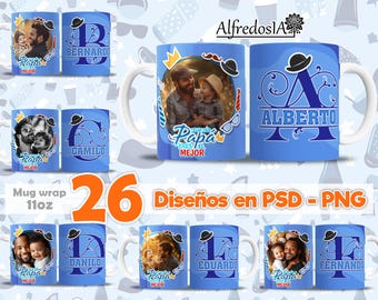 ABC Father&#39;s Day 26 digital mug designs, in PSD-JPG, Father&#39;s Day, Dad, mug, digital design, dad