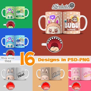 16 digitale cartoonontwerpen, 16 PSD-PNG-ontwerpen, sublimatiewrapmokken, digitale ontwerpen, klassieke cartoons, 11oz, stijlsjablonen, vintage
