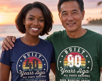 Built 40 Years Ago Shirt, 90th Birthday Shirt, Vintage 1986 Tee, All Parts Original, Funny 90th Birthday Gift, Retro Birthday Shirt