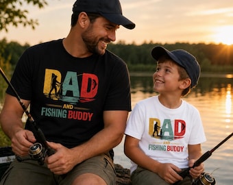 Camiseta de pesca para padre e hijo, conjunto a juego para padre e hijo, camiseta para compañeros de pesca, regalo del Día del Padre, camiseta personalizada para papá, camiseta a juego para la familia.