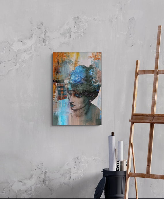 Abstract Portrait Canvas Print, Modern Wall Decor, "Mood"
