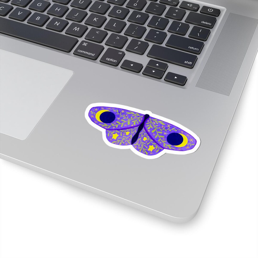 Sticker Indigo Folk Art Moth Vinyl Insect Decal Boho Bug Laptop Decal ...