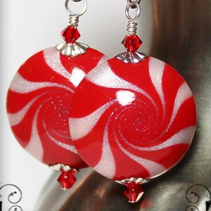 Christmas Earrings ~ Handmade Jewelry ~ Peppermint Swirl