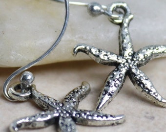 Handmade Earrings ~ Silver Starfish