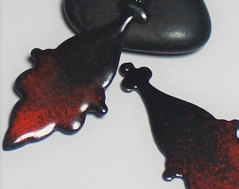 Enamel Charms ~ Baroque ~ Glass and Copper ~ Torch Fired