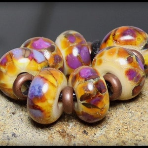 Handmade Lampwork Beads ~ Strand of Seven ~ Montrachet Vineyard